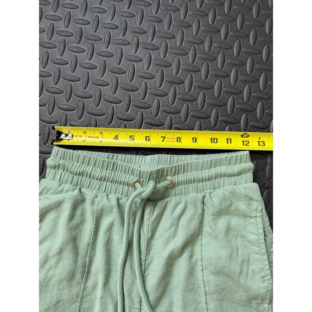 JLUXLABEL Linen Blend Drawstring Pants NWT Sage Green Resort Wide Leg S - Picture 7 of 11